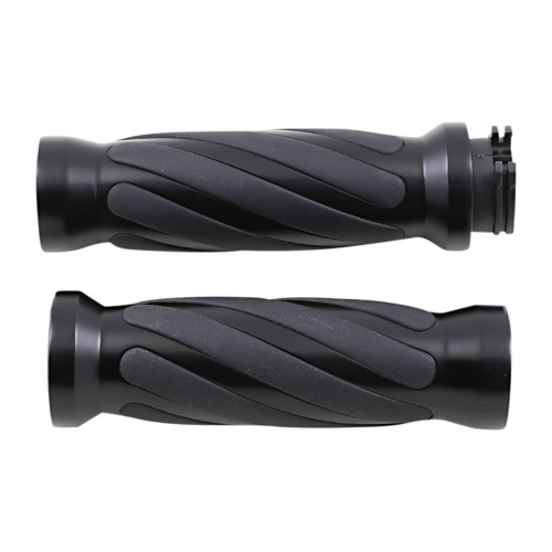 PartzBiz HD: 3479520-Drag Specialties Black Twisted Throttle-by-Wire Grips 08+ Harley Touring Softail