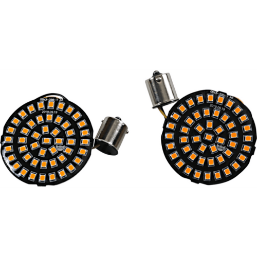 PartzBiz HD: 3481075-Drag Specialties ไฟเลี้ยวสีเหลืองอำพันสไตล์กระสุน LED ด้านหลัง 2000-2017 Harley