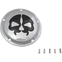 PartzBiz HD 1107-0546 - Drag Specialties Black Skull Derby Cover Accent Chrome 99-18 Big Twin Harley PartzBiz HD 1107-0546 - Drag Specialties Black Skull Derby Cover Accent Chrome 99-18 Big Twin Harley