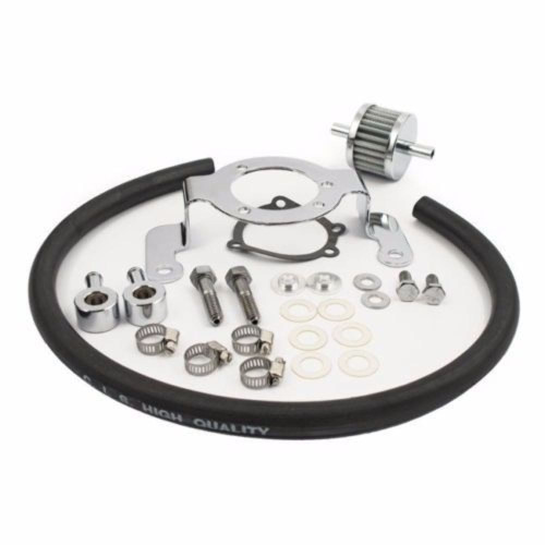 PartzBiz HD: 3447619-Chrome Air Cleaner Crankcase Breather คาร์บูเรเตอร์สนับสนุนชุด 93Up Harley