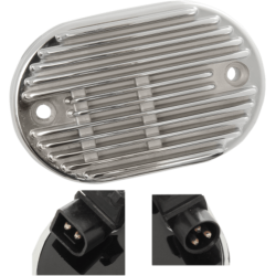 PartzBiz HD 2112-0805 - Drag Specialties ตัวปรับแรงดันไฟฟ้า Chrome Solid State 12V Harley 08-10 Softail