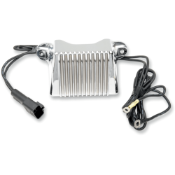 PartzBiz HD 2112-0784 - Drag Specialties ตัวปรับแรงดันไฟฟ้า Chrome Solid State 12V Harley 99-01 Touring