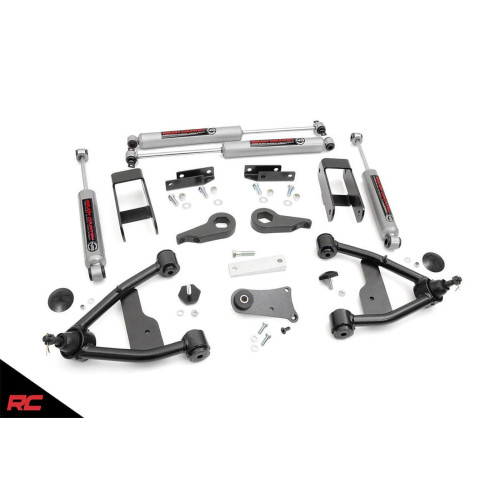 PartzBiz HD: 4425301-1982-2005 Chevrolet S10 GMC S15 4WD 2.5" Rough Country Lift Kit w/ N3 RC 24230 Jimmy Blazer Best New Suspension Upgrade Shocks Control Arms Torsion Bar Keys 4x4 Offroad Custom Classic