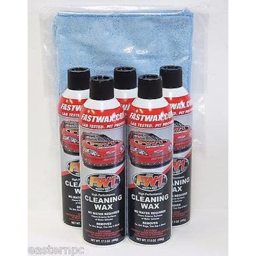 PartzBiz HD: 4425210-5 Cans FW1 FASTWAX Waterless Wash Carnauba Car Wax FREE SHIP + MICROFIBER TOWEL PartzBiz HD: 4425210-5 Cans FW1 FASTWAX Waterless Wash Carnauba Car Wax FREE SHIP + MICROFIBER TOWEL