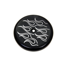 PartzBiz HD VT34-1459 - 8" Black Ball Milled Flame Air Cleaner Cover Harley & Custom