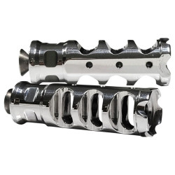 PartzBiz HD DS16021401 - Accutronix Chrome Muzzle Break Shifter Peg Heel/Toe Harley และแอปพลิเคชันแบบกำหนดเอง PartzBiz HD DS16021401 - Accutronix Chrome Muzzle Break Shifter Peg Heel/Toe Harley และแอปพลิเคชันแบบกำหนดเอง