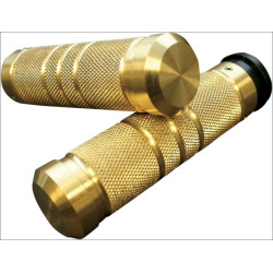 PartzBiz HD DS06301124 - Accutronix Custom Gothic Style Knurled Grooved Brass Hand Grips for Harley Throttle By Wire PartzBiz HD DS06301124 - Accutronix Custom Gothic Style Knurled Grooved Brass Hand Grips for Harley Throttle By Wire