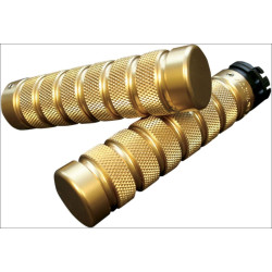 PartzBiz HD DS06301122 - Accutronix Custom Gothic Style Knurled Notched Brass Hand Grips for Harley Cable Throttle PartzBiz HD DS06301122 - Accutronix Custom Gothic Style Knurled Notched Brass Hand Grips for Harley Cable Throttle