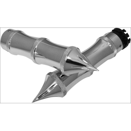PartzBiz HD: 4425004-Accutronix Custom Gothic Tribal Style Chrome Hand Grips for Harley Cable Throttle