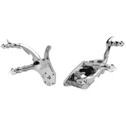 PartzBiz HD DS16220484 - Accutronix FC103-SLC Chrome Billet Tribal การควบคุมไปข้างหน้า Harley EVO Softail FLH FXWG