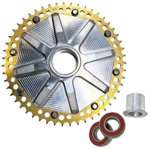 PartzBiz HD: 4424786-Alloy Art Gold Cush Drive Carrier 51T การแปลงโซ่ Harley Touring 09-20
