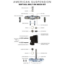 PartzBiz HD B26S-08 - American Suspension Bolt On Short Neck and Tree 26" Wheel Harley Softail 08-17