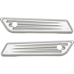 PartzBiz HD AN03-536 - Arlen Ness 03-536 Chrome Deep Cut Saddlebag Latch Hinge Covers 14-21 Harley FLH/T