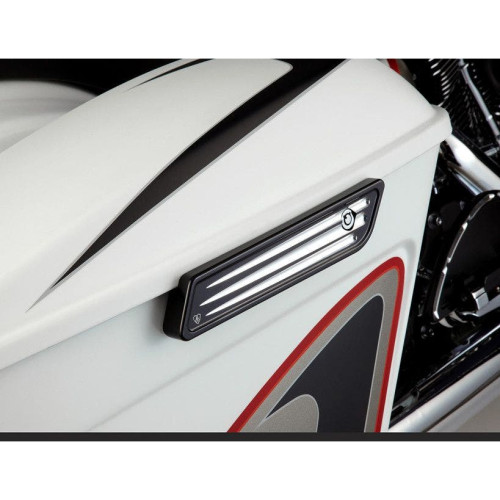 PartzBiz HD: 4424501-Arlen Ness 03-546 Black Deep Cut Saddlebag Latch Hinge Covers for Harley 14-21
