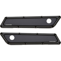 PartzBiz HD AN03-585 - Arlen Ness 03-585 Black Beveled Saddlebag Latch Hinge Covers for Harley 14-21