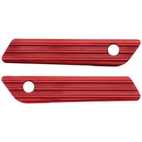 PartzBiz HD: 4424509-Arlen Ness 03-616 Red Saddlebag Latch Covers Billet Pair Harley Touring 14-21