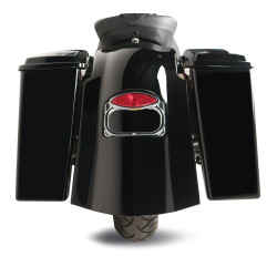 PartzBiz HD AN06-998 - Arlen Ness 06-998 Black Big Bag Saddlebags w/o Lids No Exhaust 93-UP Harley FLT