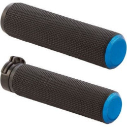 PartzBiz HD AN07-335 - Arlen Ness 07-335 Fusion Knurled 1" Handlebar Grips w/ Blue End Cap Harley 76-Up PartzBiz HD AN07-335 - Arlen Ness 07-335 Fusion Knurled 1" Handlebar Grips w/ Blue End Cap Harley 76-Up