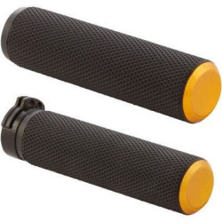 PartzBiz HD AN07-337 - Arlen Ness 07-337 Fusion Knurled 1" Handlebar Grips w/ Gold End Cap Harley 76-Up PartzBiz HD AN07-337 - Arlen Ness 07-337 Fusion Knurled 1" Handlebar Grips w/ Gold End Cap Harley 76-Up