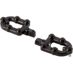 PartzBiz HD AN07-904 - Arlen Ness 07-904 Black Billet MX Driver Footpegs Male Mount H-D Softail 18-Up