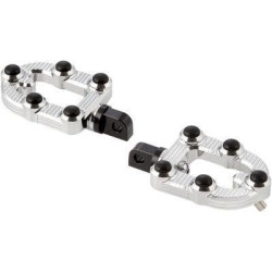 PartzBiz HD AN07-914 - Arlen Ness 07-914 Chrome Billet MX Driver Footpegs Male Mount H-D Softail 18-Up