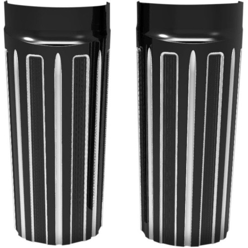 PartzBiz HD: 4424377-Arlen Ness 10 Gauge Black Plus + 2 Upper Slider Covers Cow Bells Harley 86-13 | 20-057