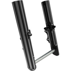 PartzBiz HD AN40-519 - Arlen Ness 10 Gauge Hot Legs Black Dual Side Disc Lower Sliders Harley 14-16 | 40-519