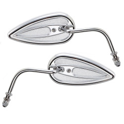 PartzBiz HD AN13-035 & AN13-036 - Arlen Ness 13-035 13-036 Chrome Left & Right Teardrop Mirror with Steel Stem Universal 1901-2241; 1901-2242 262979; 262980 PartzBiz HD AN13-035 & AN13-036 - Arlen Ness 13-035 13-036 Chrome Left & Right Teardrop Mirror with Steel Stem Universal 1901-2241; 1901-2242 262979; 262980