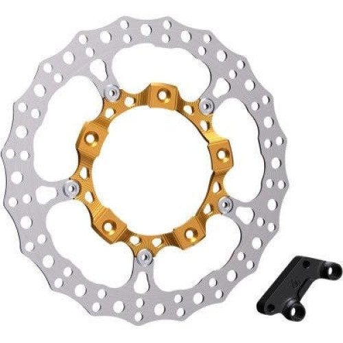 PartzBiz HD: 4424194-Arlen Ness 300-002 14‚Äù Big Brake Rotor Kits Front Left Gold Harley Touring FLH/T