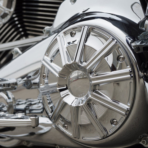 PartzBiz HD: 4424038-Arlen Ness 700-017 Chrome 10-Gauge Derby ฝาครอบ Billet Harley Twin Cam 99-17 PartzBiz HD: 4424038-Arlen Ness 700-017 Chrome 10-Gauge Derby ฝาครอบ Billet Harley Twin Cam 99-17