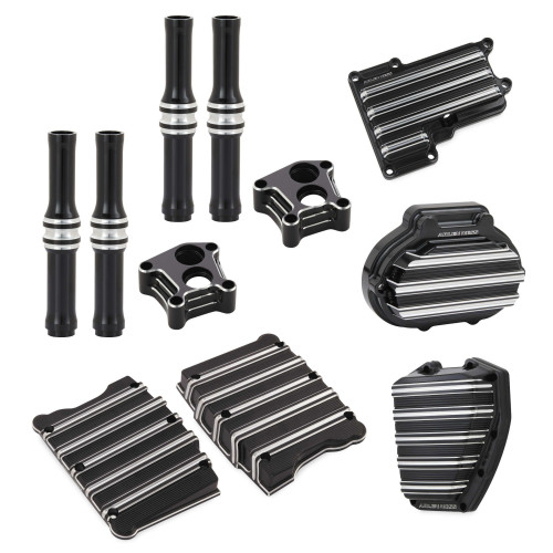 PartzBiz HD: 4423961-Arlen Ness Black 10 Gauge Motor Transmission Engine Cover Package Hydraulic | 91-120 PartzBiz HD: 4423961-Arlen Ness Black 10 Gauge Motor Transmission Engine Cover Package Hydraulic | 91-120