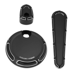 PartzBiz HD AN91-116 - Arlen Ness Black Beveled Dash Accessory Pack Ignition Fuel Door Dash 08-13 | 91-116 PartzBiz HD AN91-116 - Arlen Ness Black Beveled Dash Accessory Pack Ignition Fuel Door Dash 08-13 | 91-116