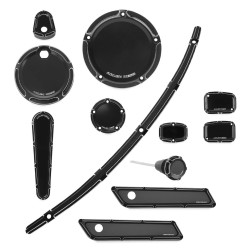PartzBiz HD AN91-101 - Arlen Ness Black Beveled Family Pack Accessories Covers Trims Harley 14-15 | 91-101