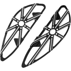 PartzBiz HD AN06-861 - Arlen Ness Black Cut 10 Gauge Driver Rider Front Floorboards Harley FLH ST FLD | 06-861 PartzBiz HD AN06-861 - Arlen Ness Black Cut 10 Gauge Driver Rider Front Floorboards Harley FLH ST FLD | 06-861
