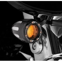 PartzBiz HD AN12-753 - Arlen Ness Black Deep Cut Amber Lens & Ring of Fire DF Turn Signal for Harley | 12-753 PartzBiz HD AN12-753 - Arlen Ness Black Deep Cut Amber Lens & Ring of Fire DF Turn Signal for Harley | 12-753