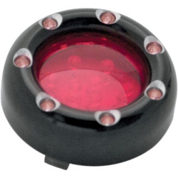 PartzBiz HD AN12-755 - Arlen Ness Black Fire Ring Turn Signals Red LED Red Lens Bullet Deuce Style -Each - 12-755 PartzBiz HD AN12-755 - Arlen Ness Black Fire Ring Turn Signals Red LED Red Lens Bullet Deuce Style -Each - 12-755