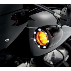 PartzBiz HD AN12-759 - Arlen Ness Black Fire Ring Turn Signals White LED Amber Lens Bullet Deuce Style - 12-759 PartzBiz HD AN12-759 - Arlen Ness Black Fire Ring Turn Signals White LED Amber Lens Bullet Deuce Style - 12-759