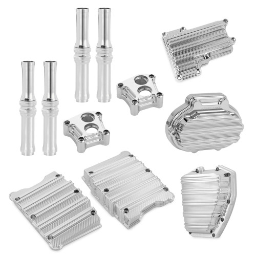 PartzBiz HD: 4423795-Arlen Ness Chrome 10 Gauge Motor Transmission Engine Cover Package Hydraulic | 91-122 PartzBiz HD: 4423795-Arlen Ness Chrome 10 Gauge Motor Transmission Engine Cover Package Hydraulic | 91-122