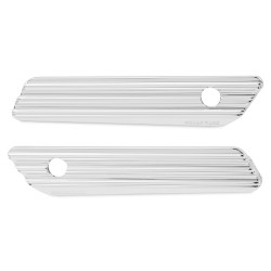 PartzBiz HD AN03-609 - Arlen Ness Chrome 10 Gauge Saddlebag Latch Hinge Covers for Harley 14-21 | 03-609
