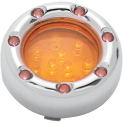 PartzBiz HD AN12-757 - Arlen Ness Chrome Fire Ring Turn Signals White LED Amber Lens Bullet Deuce Style - 12-757 PartzBiz HD AN12-757 - Arlen Ness Chrome Fire Ring Turn Signals White LED Amber Lens Bullet Deuce Style - 12-757