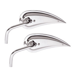 PartzBiz HD AN13-072/AN13-073 - Arlen Ness Chrome RAD III Teardrop Handlebar Mirrors Steel Stem Harley Pair PartzBiz HD AN13-072/AN13-073 - Arlen Ness Chrome RAD III Teardrop Handlebar Mirrors Steel Stem Harley Pair