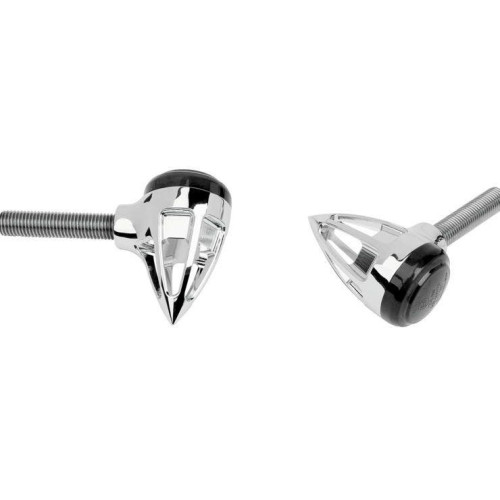 PartzBiz HD: 4423632-Arlen Ness Chrome Teardrop 1‚Ä≥ Billet Bullet Red LED Turn Signals Harley Custom 12-717 263848 touring softail dyna davidson electra road street king glide sli low fat boy bob deluxe 