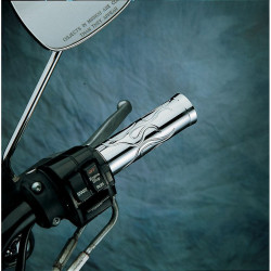 PartzBiz HD AN07-103 - Arlen Ness Chrome Tech Flamed Billet Hand Grips Harley Dual Throttle Cable | 07-103 PartzBiz HD AN07-103 - Arlen Ness Chrome Tech Flamed Billet Hand Grips Harley Dual Throttle Cable | 07-103
