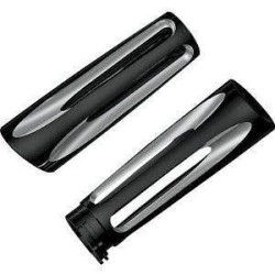 PartzBiz HD AN07-132 - Arlen Ness Black Ano Deep Cut Billet Grips for Harley Dual Throttle Cable Models | 07-132 PartzBiz HD AN07-132 - Arlen Ness Black Ano Deep Cut Billet Grips for Harley Dual Throttle Cable Models | 07-132