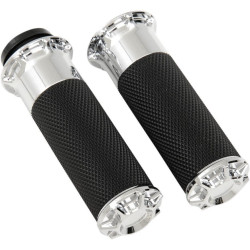 PartzBiz HD AN07-328 - Arlen Ness Fusion Chrome Beveled Hand Grips Harley Throttle By Wire Models | 07-328 PartzBiz HD AN07-328 - Arlen Ness Fusion Chrome Beveled Hand Grips Harley Throttle By Wire Models | 07-328