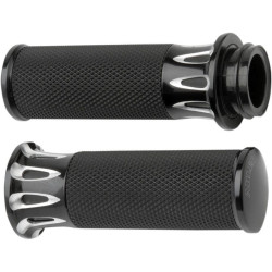 PartzBiz HD AN07-319 - Arlen Ness Fusion Black Deep Cut Hand Grips Harley Throttle By Wire Models | 07-319 PartzBiz HD AN07-319 - Arlen Ness Fusion Black Deep Cut Hand Grips Harley Throttle By Wire Models | 07-319