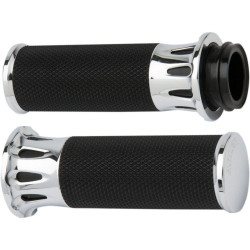 PartzBiz HD AN07-318 - Arlen Ness Fusion Chrome Deep Cut Hand Grips Harley Throttle By Wire Models | 07-318 PartzBiz HD AN07-318 - Arlen Ness Fusion Chrome Deep Cut Hand Grips Harley Throttle By Wire Models | 07-318