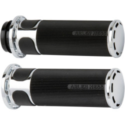 PartzBiz HD AN07-300 - Arlen Ness Fusion Chrome Slot Track Hand Grips Harley Dual Cable Throttle Models | 07-300 PartzBiz HD AN07-300 - Arlen Ness Fusion Chrome Slot Track Hand Grips Harley Dual Cable Throttle Models | 07-300