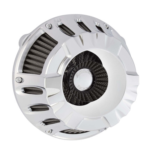 PartzBiz HD: 4423556-Arlen Ness Inverted Deep Cut Chrome Stage 1 Air Cleaner Harley FLH FLH FLT 08-15 | 18-926