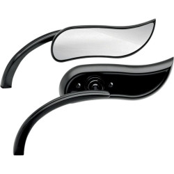PartzBiz HD AN13-404/AN13-405 - Arlen Ness Micro Black Upswept Left & Right Side Handlebar Mirrors Harley & Metric Pair PartzBiz HD AN13-404/AN13-405 - Arlen Ness Micro Black Upswept Left & Right Side Handlebar Mirrors Harley & Metric Pair